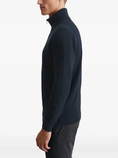 Marc O'polo Knitted Zip-up Cardigan In Blue