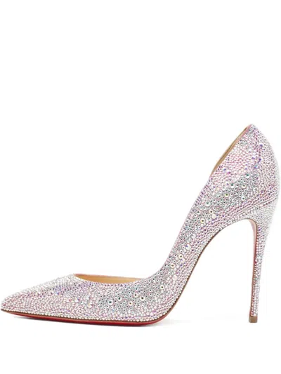 Pre-owned Christian Louboutin 110mm Crystal-embellished Heeled Pumps