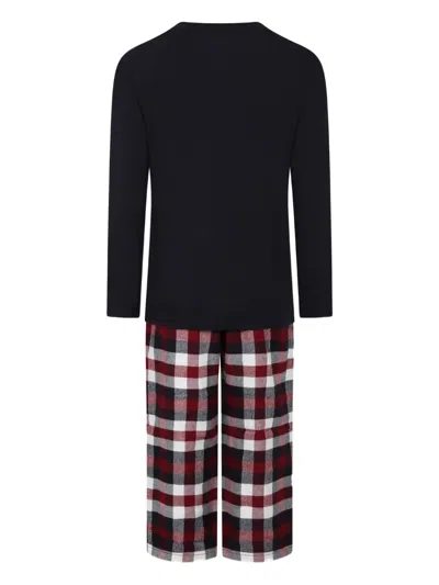 Tommy Hilfiger Junior Logo-print Checked Pajamas In Blue