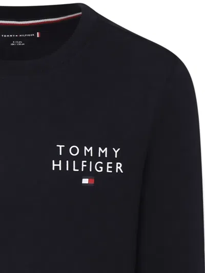 Tommy Hilfiger Junior Logo-print Checked Pajamas In Blue