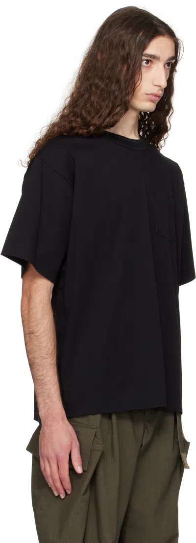Sacai Black Cotton Jersey T-shirt