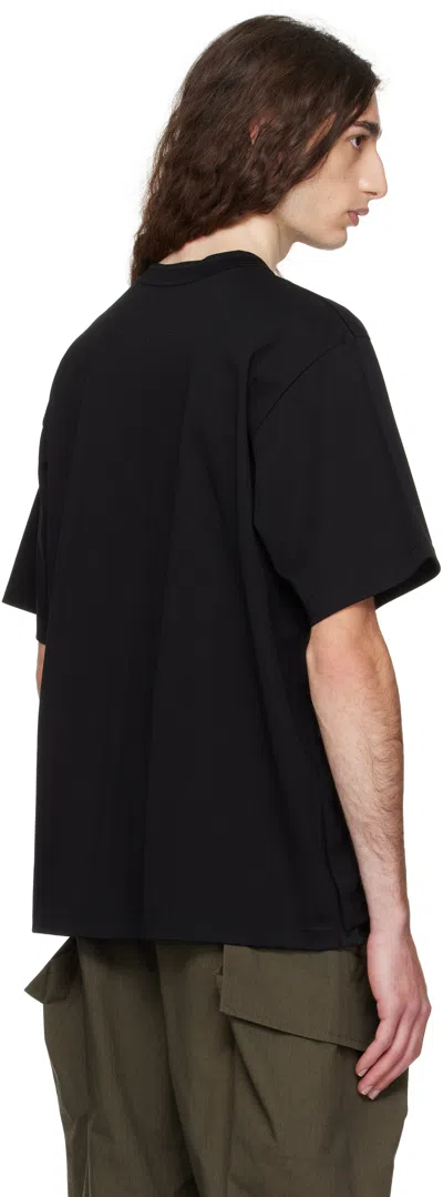 Sacai Black Cotton Jersey T-shirt