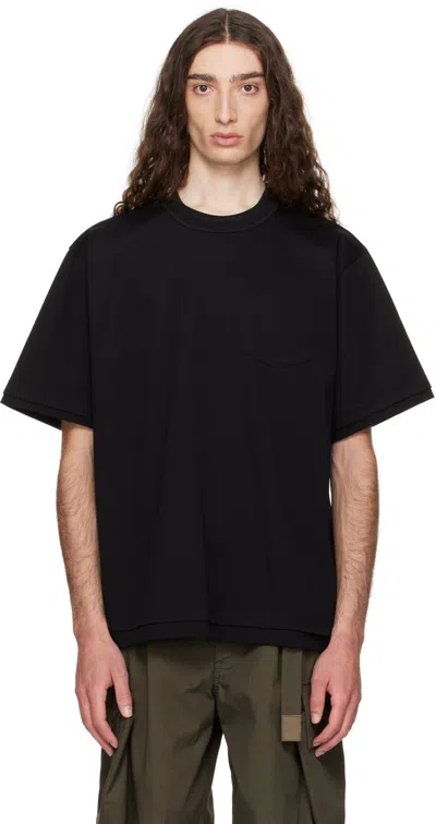 Sacai Black Cotton Jersey T-shirt