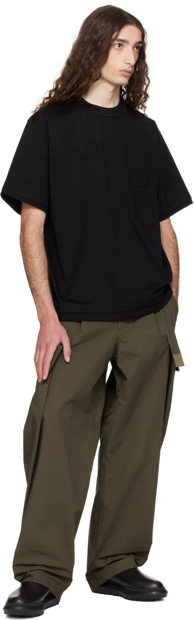 Sacai Black Cotton Jersey T-shirt