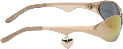 Acne Studios Rose Gold Metal Frame Charm Sunglasses
