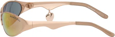 Acne Studios Rose Gold Metal Frame Charm Sunglasses