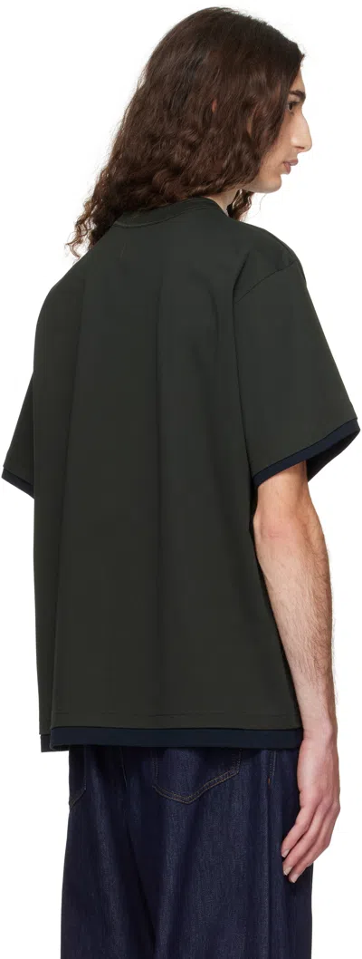 Sacai Green Cotton Jersey T-shirt