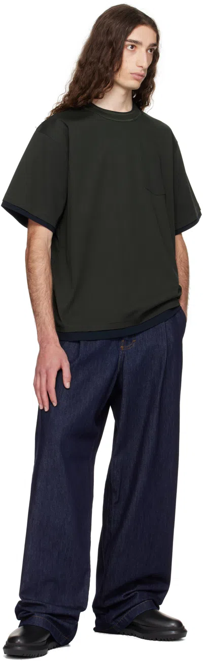 Sacai Green Cotton Jersey T-shirt
