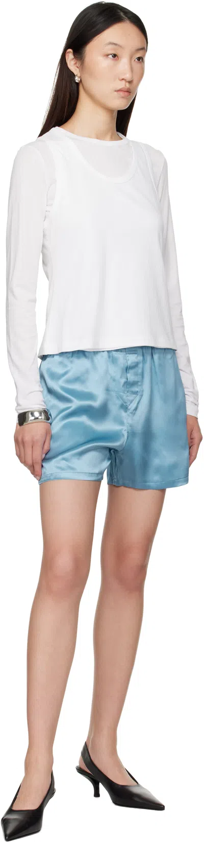 Meta Campania Collective Blue Henry Fluid Silk Shorts