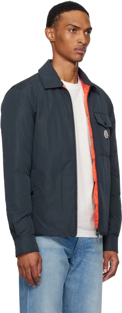 Moncler Navy Archivio Vigeon Down Jacket In Blue
