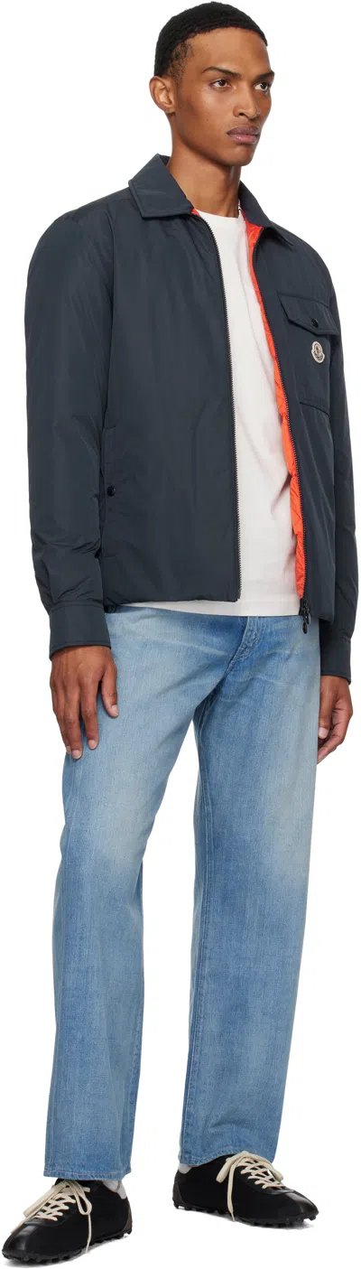 Moncler Navy Archivio Vigeon Down Jacket In Blue