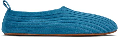 Meta Campania Collective Blue Aime Silk Rib Knit Flats
