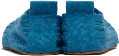 Meta Campania Collective Blue Aime Silk Rib Knit Flats