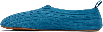 Meta Campania Collective Blue Aime Silk Rib Knit Flats