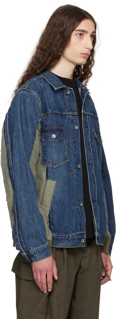 Sacai Blue Paneled Denim Jacket