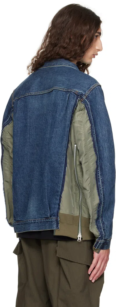 Sacai Blue Paneled Denim Jacket