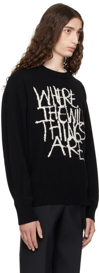 Sacai Long-sleeved Sweater In Black