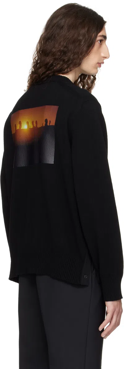 Sacai Long-sleeved Sweater In Black