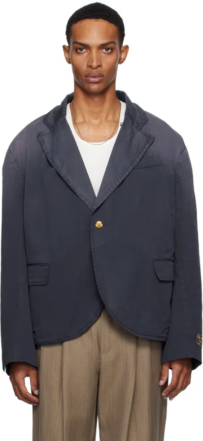 Willy Chavarria Navy Box Cutter Blazer