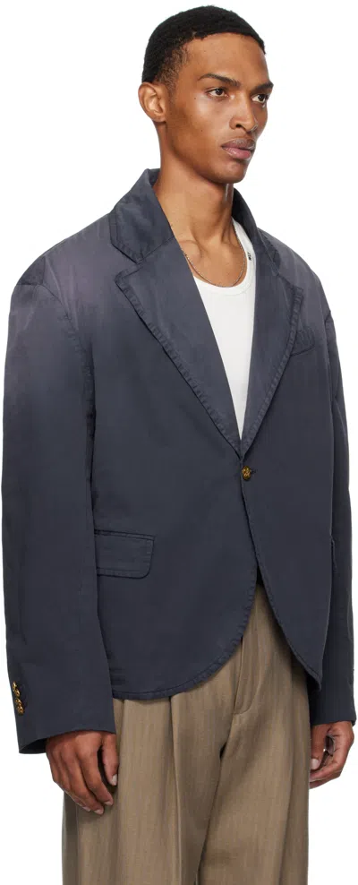 Willy Chavarria Navy Box Cutter Blazer