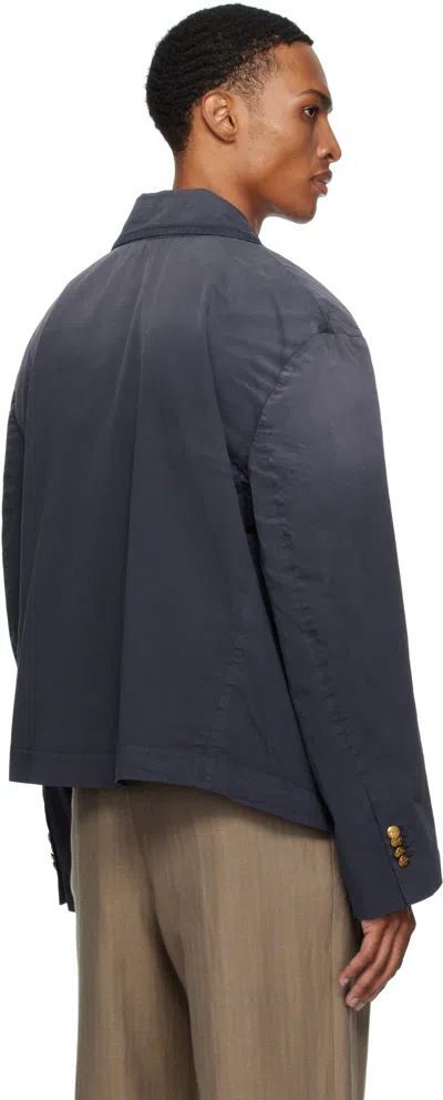 Willy Chavarria Navy Box Cutter Blazer