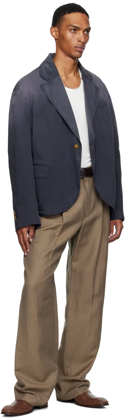 Willy Chavarria Navy Box Cutter Blazer