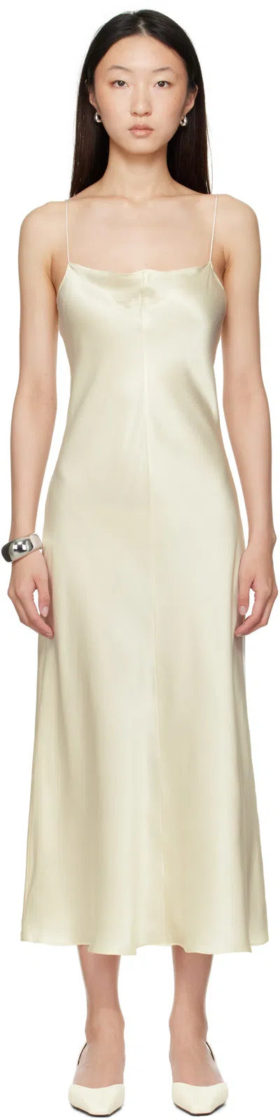 Meta Campania Collective Off-white Alma Fluid Silk Midi Dress