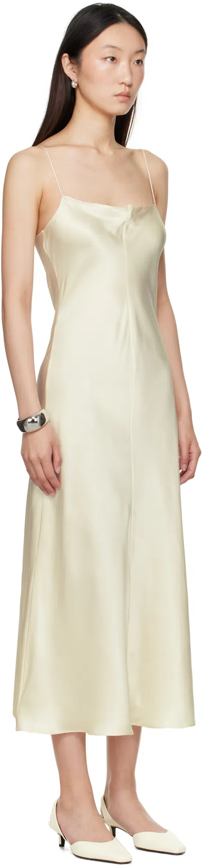 Meta Campania Collective Off-white Alma Fluid Silk Midi Dress