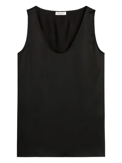 Marc O'polo Satin-effect Sleeveless Tank Top In Black
