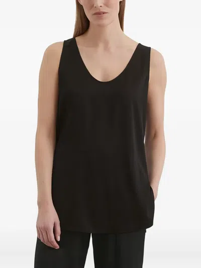 Marc O'polo Satin-effect Sleeveless Tank Top In Black