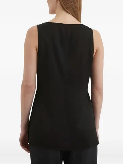 Marc O'polo Satin-effect Sleeveless Tank Top In Black
