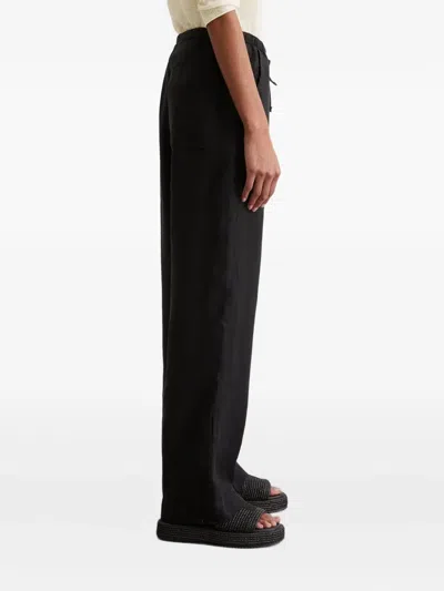 Marc O'polo Drawstring Tapered Trousers In Black