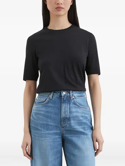 Marc O'polo Short-sleeve Crew-neck T-shirt In Black