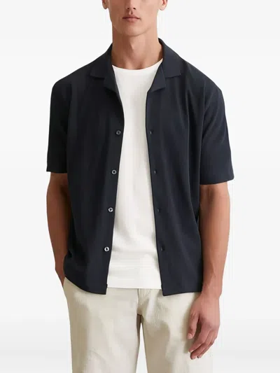 Marc O'polo Short-sleeve Button-up Shirt In Black