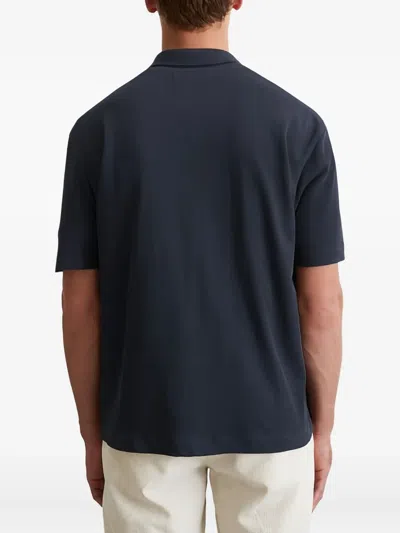 Marc O'polo Short-sleeve Button-up Shirt In Black