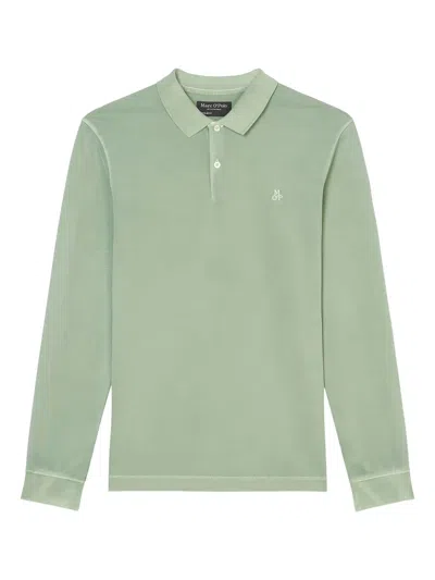 Marc O'polo Long-sleeve Polo Shirt In Green
