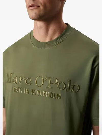 Marc O'polo Logo-embroidered T-shirt In Green