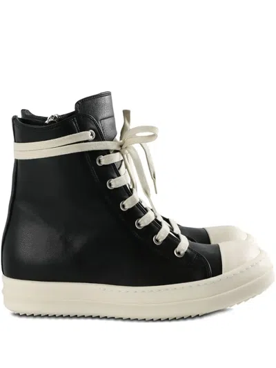 Rick Owens Lace-up High-top Sneakers In Black