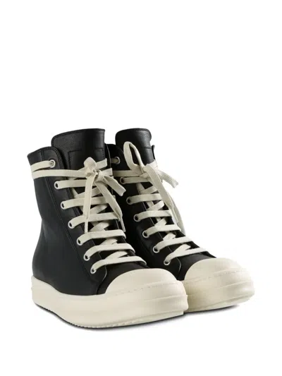 Rick Owens Lace-up High-top Sneakers In Black