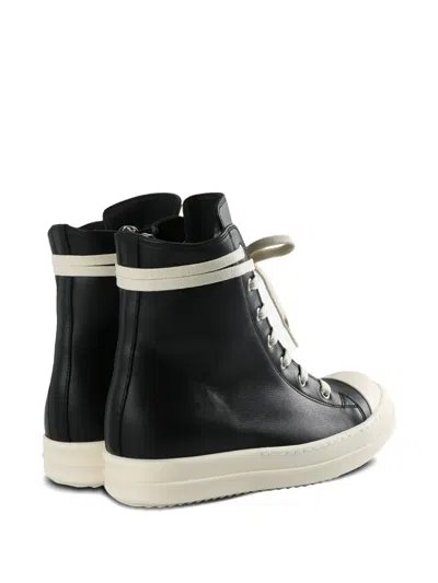 Rick Owens Lace-up High-top Sneakers In Black