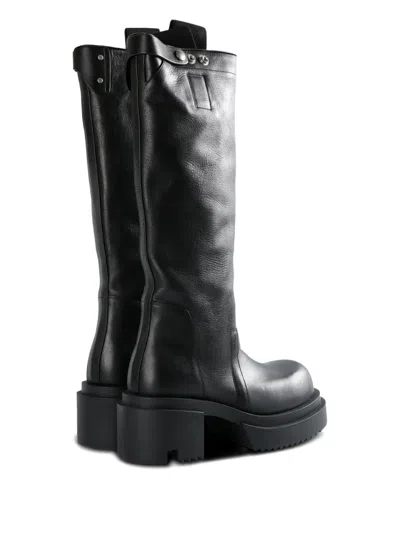 Rick Owens 75mm Knee-high Platform Boots In Black