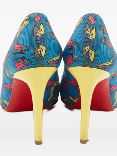 Pre-owned Christian Louboutin 100mm Pointed-toe Heel-print Pumps