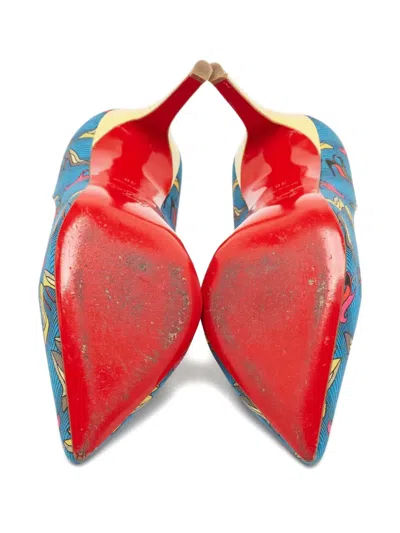 Pre-owned Christian Louboutin 100mm Pointed-toe Heel-print Pumps