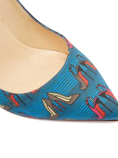 Pre-owned Christian Louboutin 100mm Pointed-toe Heel-print Pumps