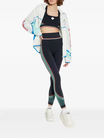 Casablanca Panelled Leggings In Blue