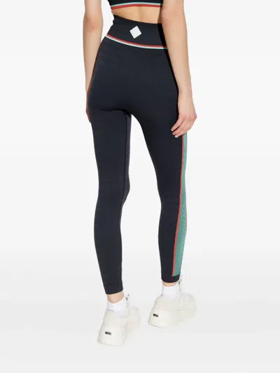 Casablanca Panelled Leggings In Blue
