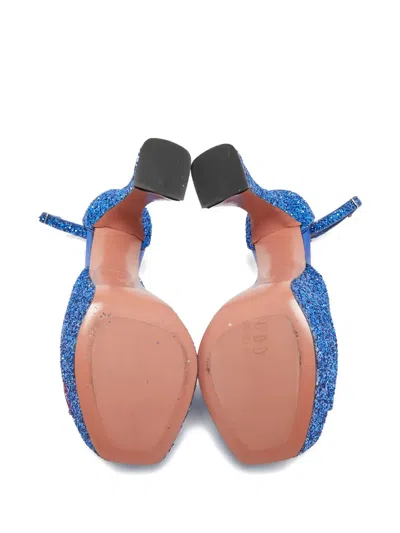 Pre-owned Amina Muaddi 140mm Glitter-embellished Heeled Sandals