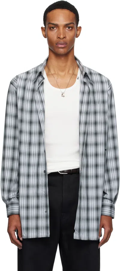 Willy Chavarria Gray Point Collar Dress Shirt