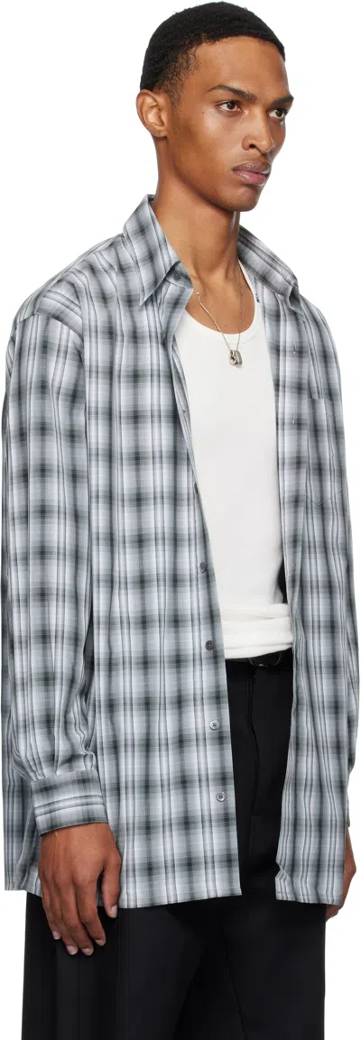 Willy Chavarria Gray Point Collar Dress Shirt