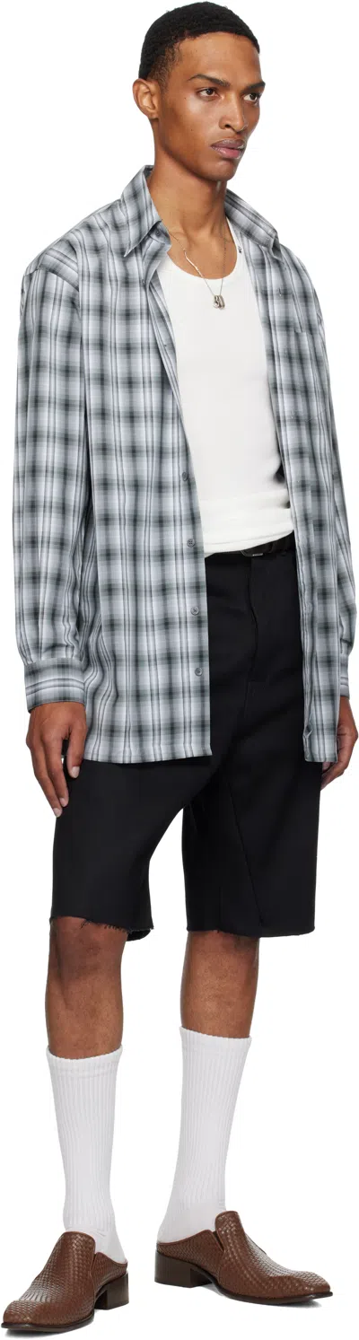 Willy Chavarria Gray Point Collar Dress Shirt